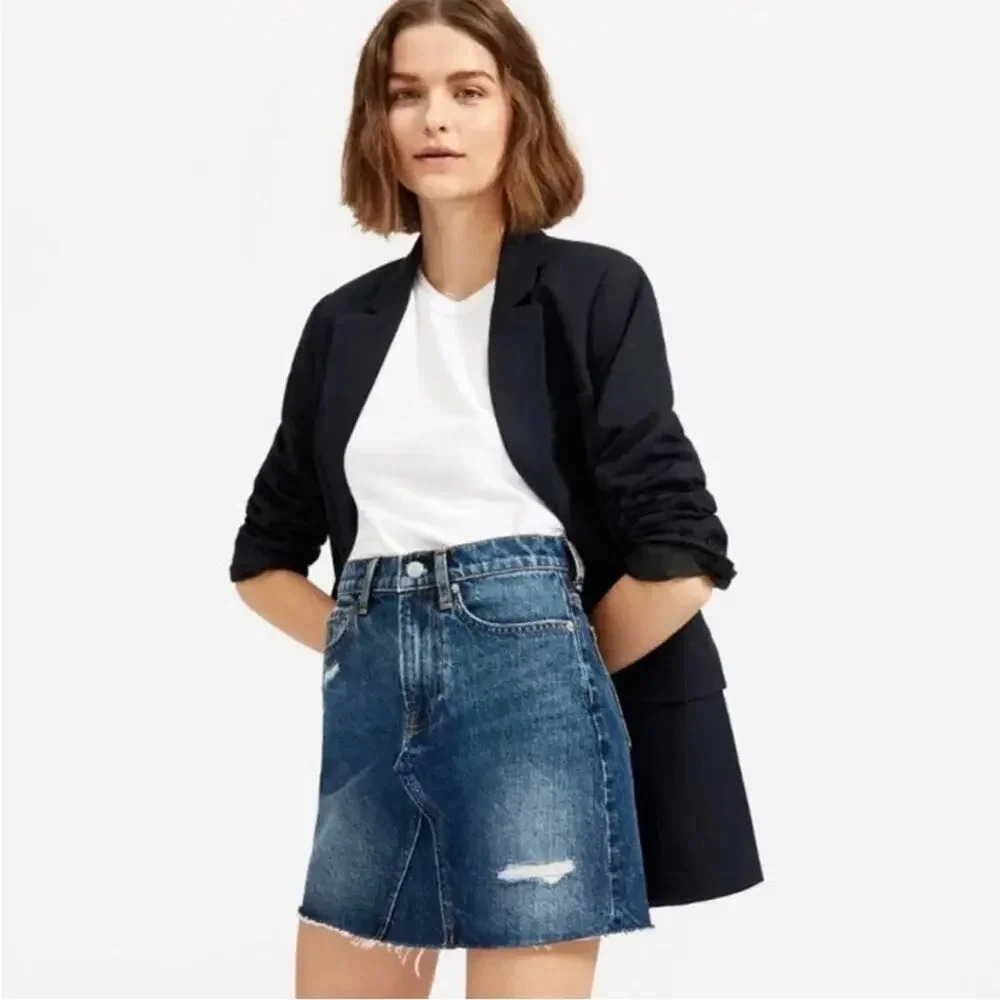 Everlane Reconstructed Denim Mini Skirt Size 32